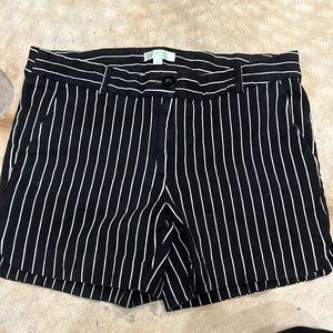 Black with white strip dress shorts.